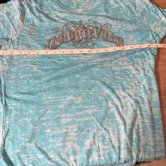Y2K‎ style cowgirl up burnout t shirt XXL blue - Picture 5 of 6